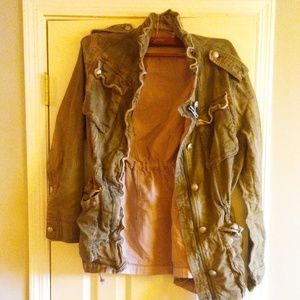 Large Free People Army Green Jacket